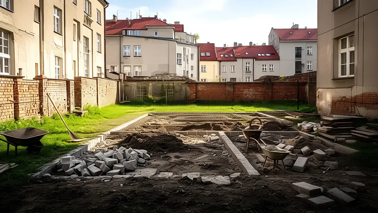 Inicjatywa sąsiedzka: mieszkańcy Kalinowszczyzny remontują podwórko Inicjatywa sąsiedzka: mieszkańcy Kalinowszczyzny remontują podwórko – widok na nowoczesną przestrzeń z nową nawierzchnią, roślinnością i placem zabaw.