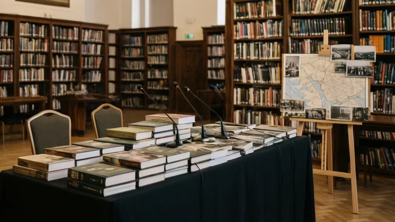 Premiera książki lubelskiego pisarza o historii dzielnicy Czechów Otwarta książka z mapami i szkicami architektonicznymi przedstawiająca Premiera książki lubelskiego pisarza o historii dzielnicy Czechów.